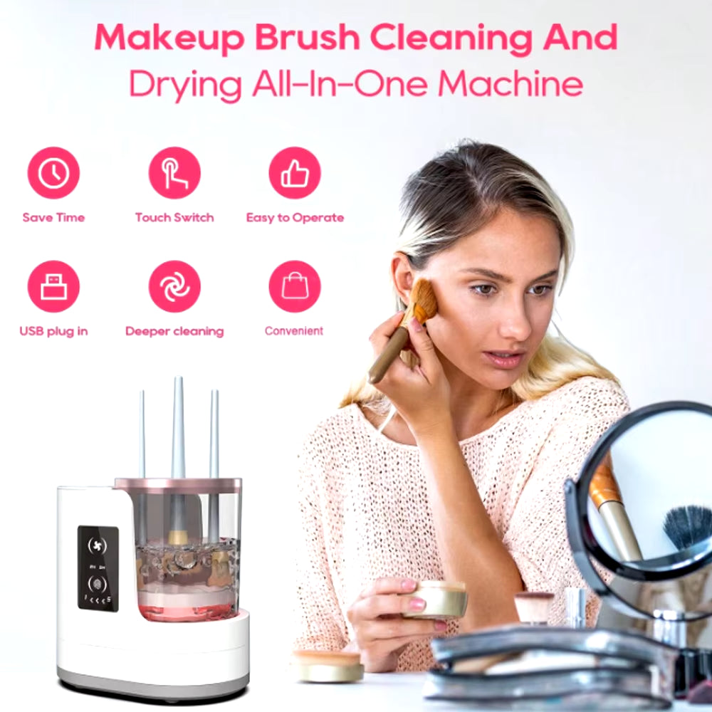 Electric Makeup Brush Cleaner Rechargeable Makeup Brushes Cleaning Tool Automatic Makeup Brush Cleaning Stand Device